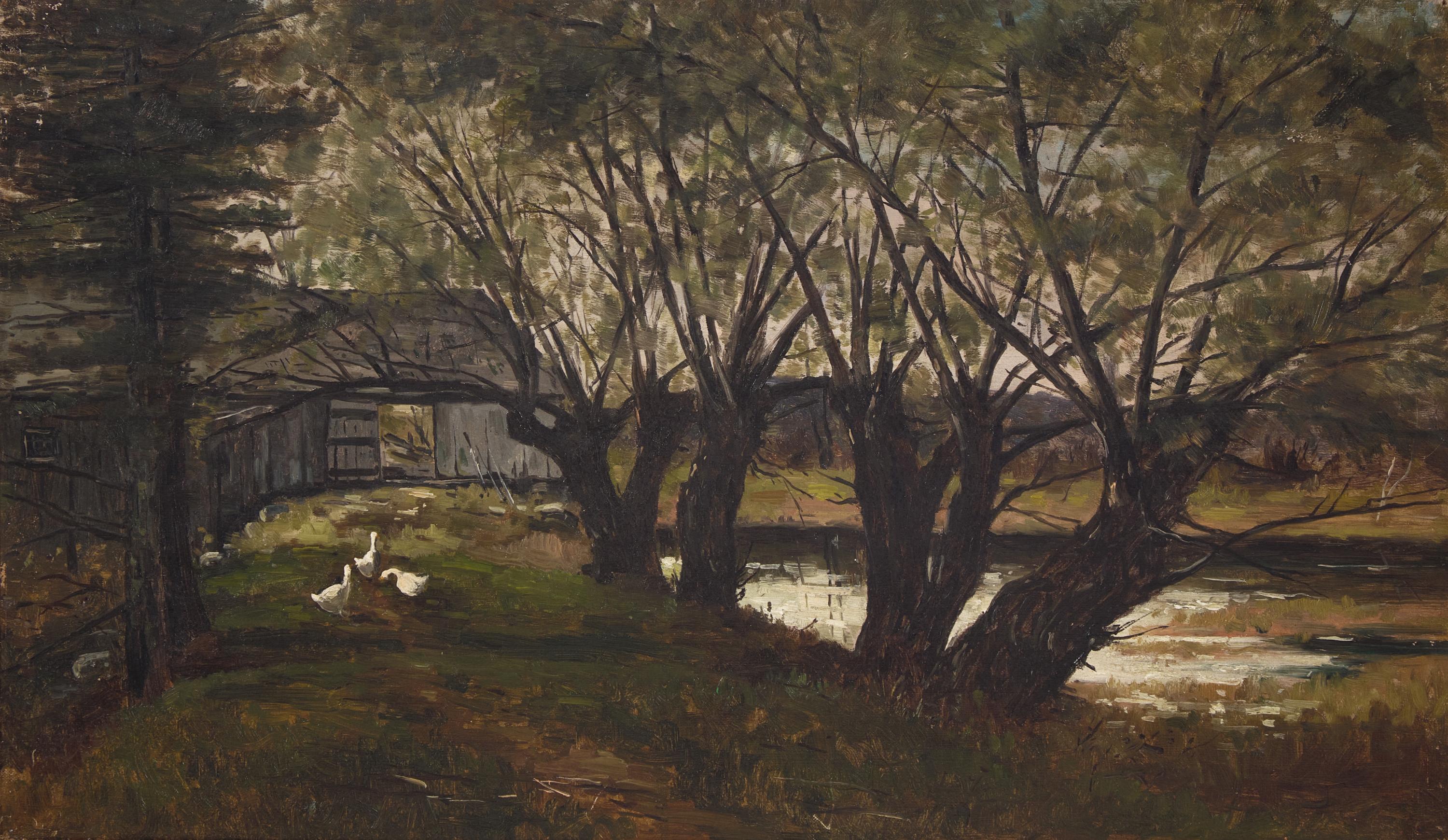Frank Henry Shapleigh (American, 1842–1906) — Barnyard Scene