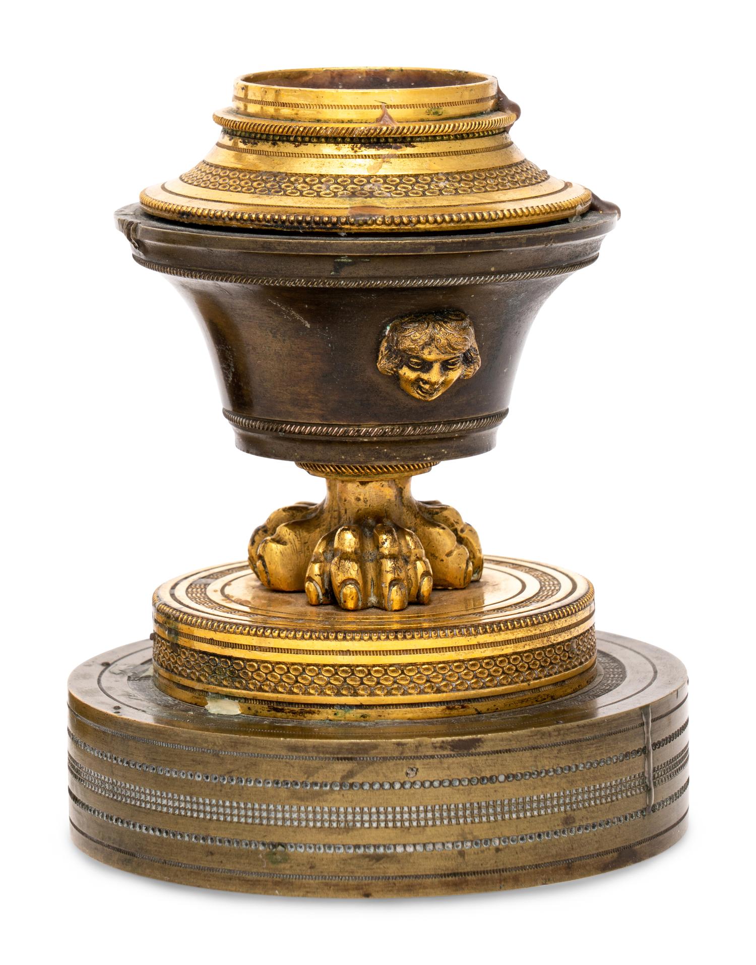 Two Pairs of Empire Gilt Bronze Candlesticks