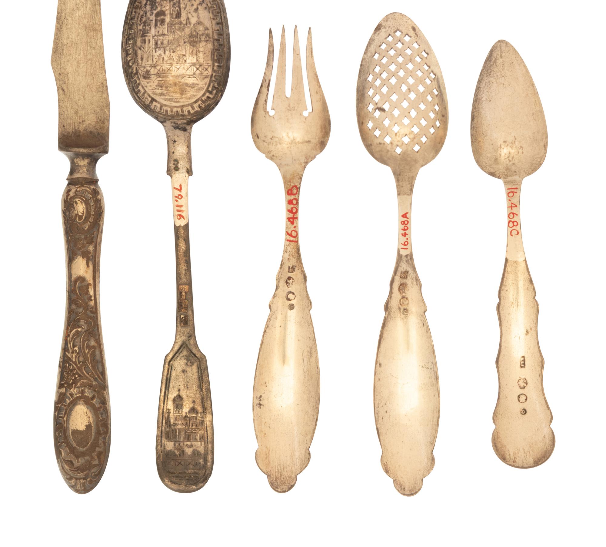 A Group of Continental Silver Flatware Articles