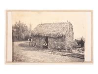 MCPHERSON & OLIVER, photographers. CDV of thatched house in Houma, LA. [New Orleans, LA: ca 1860s].