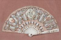 Five French Painted Paper Fans Width of first 15 1/2 inches. — 20TH CENTURY