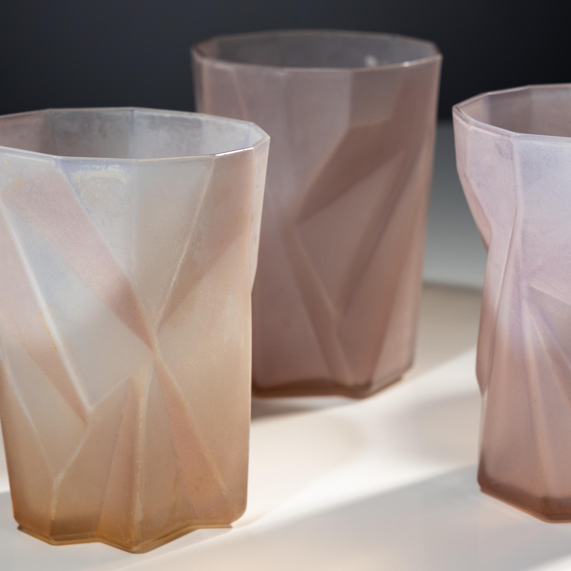 Set of five Ruba Rombic glasses Consolidated Lamp and Glass Co. USA, 1931