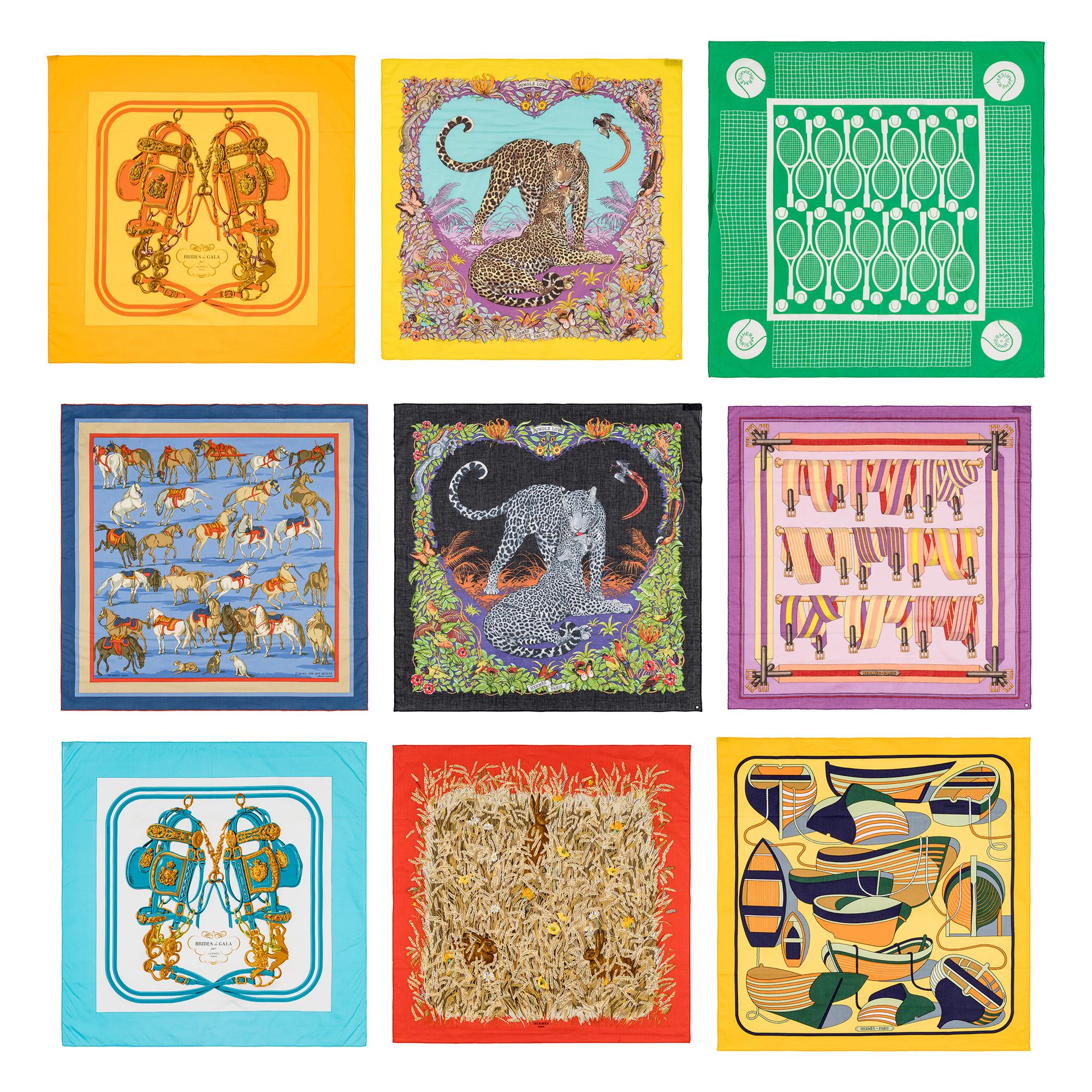 Hermès, Nine Cotton Scarves 65