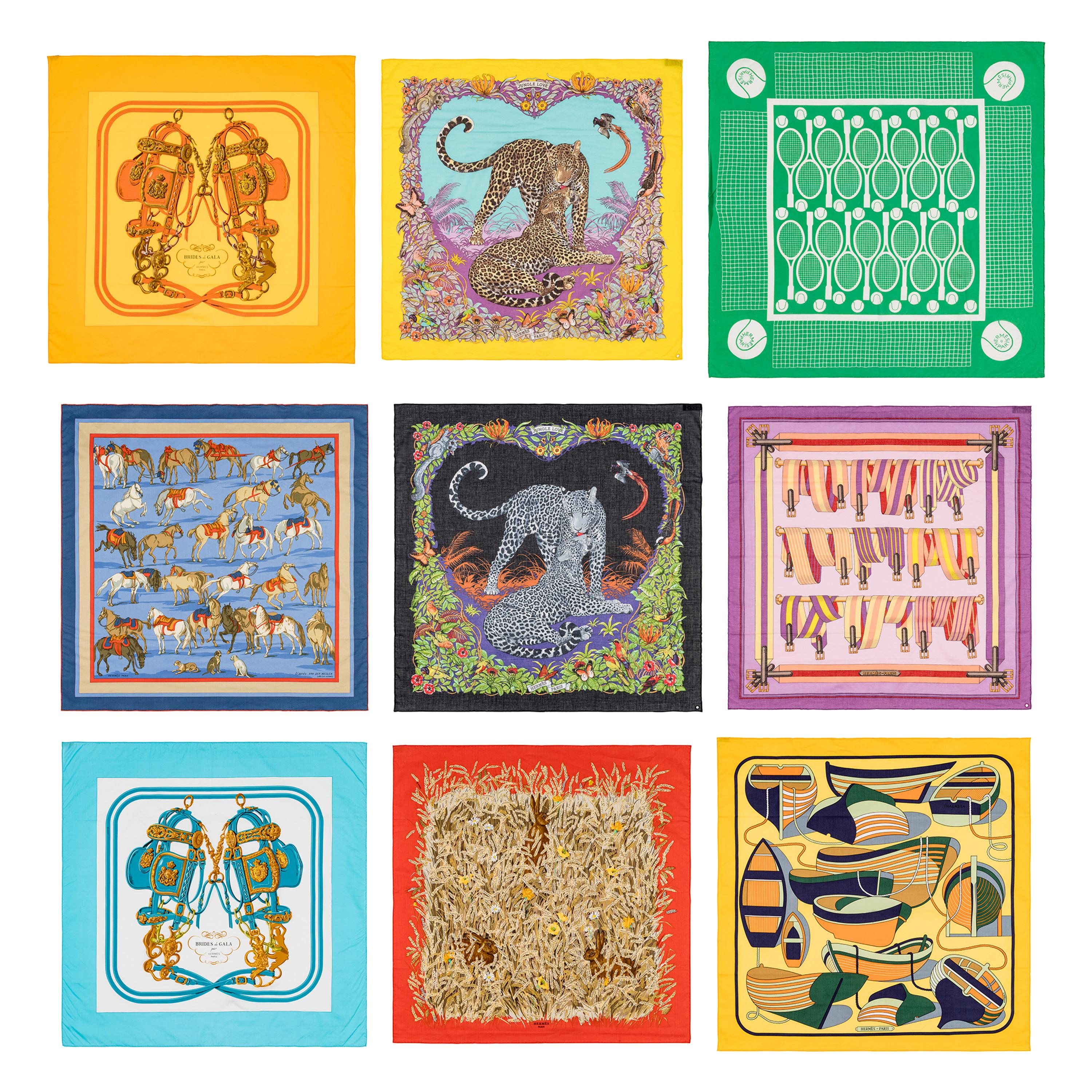Hermès, Nine Cotton Scarves 65