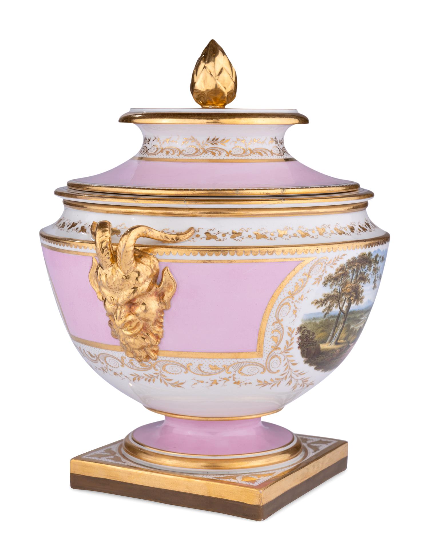 A Flight, Barr and Barr Worcester Porcelain Ice Pail with Cover and Liner