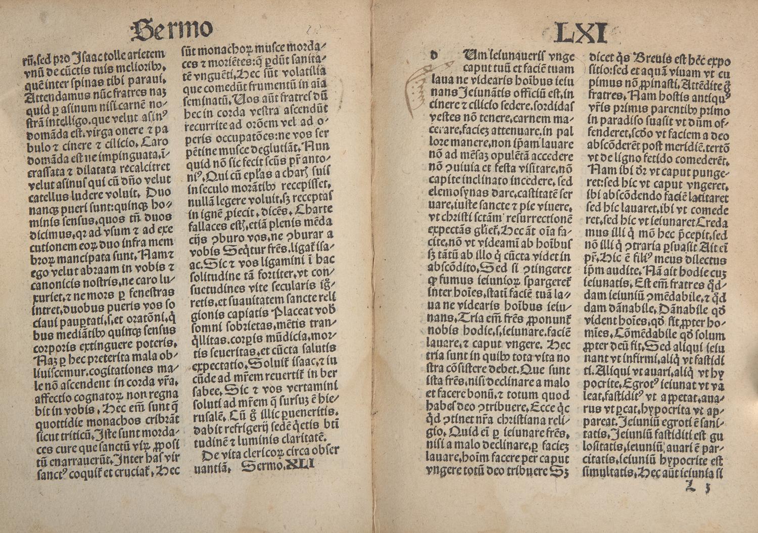 [Early Printing] [Incunabla] Augustinus Hipponensis. (Sermones sancti Augustini ad heremitas)
