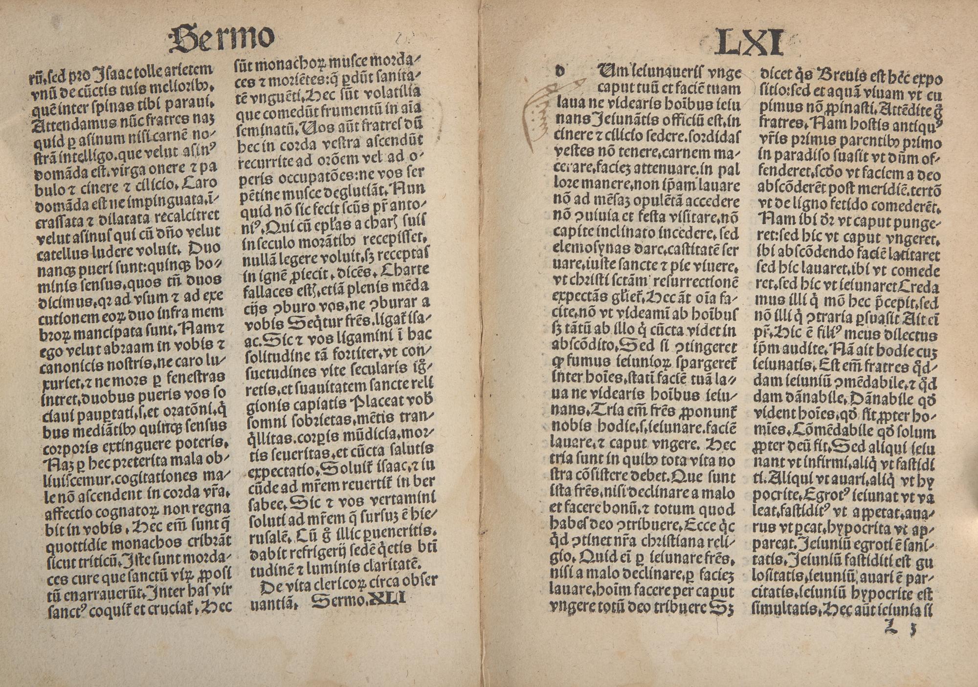 [Early Printing] [Incunabla] Augustinus Hipponensis. (Sermones sancti Augustini ad heremitas)