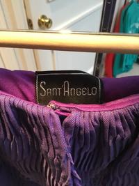 A Sant'Angelo Purple Silk Pleated Blouse, No size.