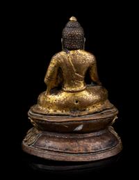 A Nepalese Gilt Bronze Figure of Buddha Shakyamuni