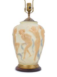 A Consolidated Glass Figural Lamp
