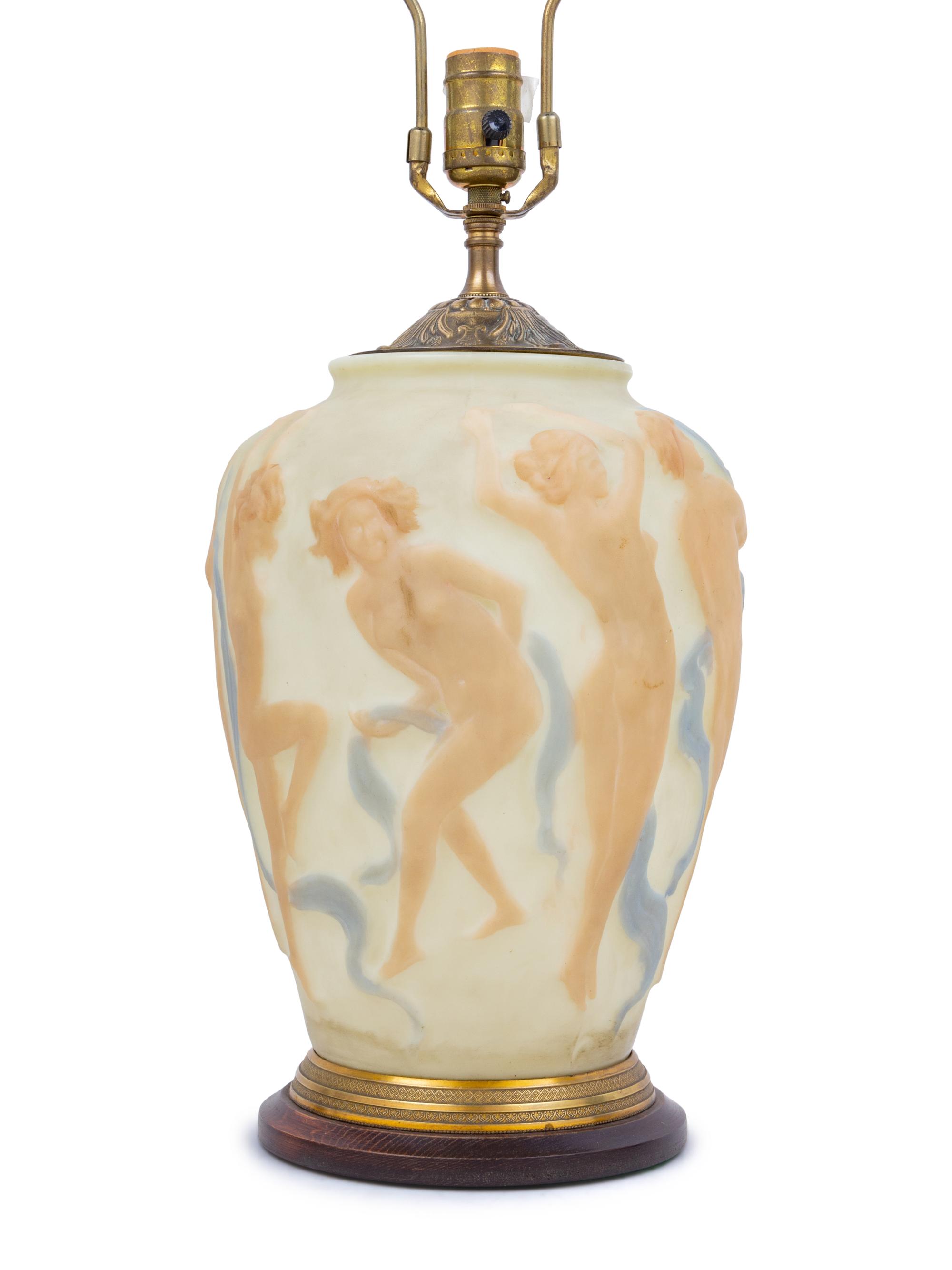 A Consolidated Glass Figural Lamp