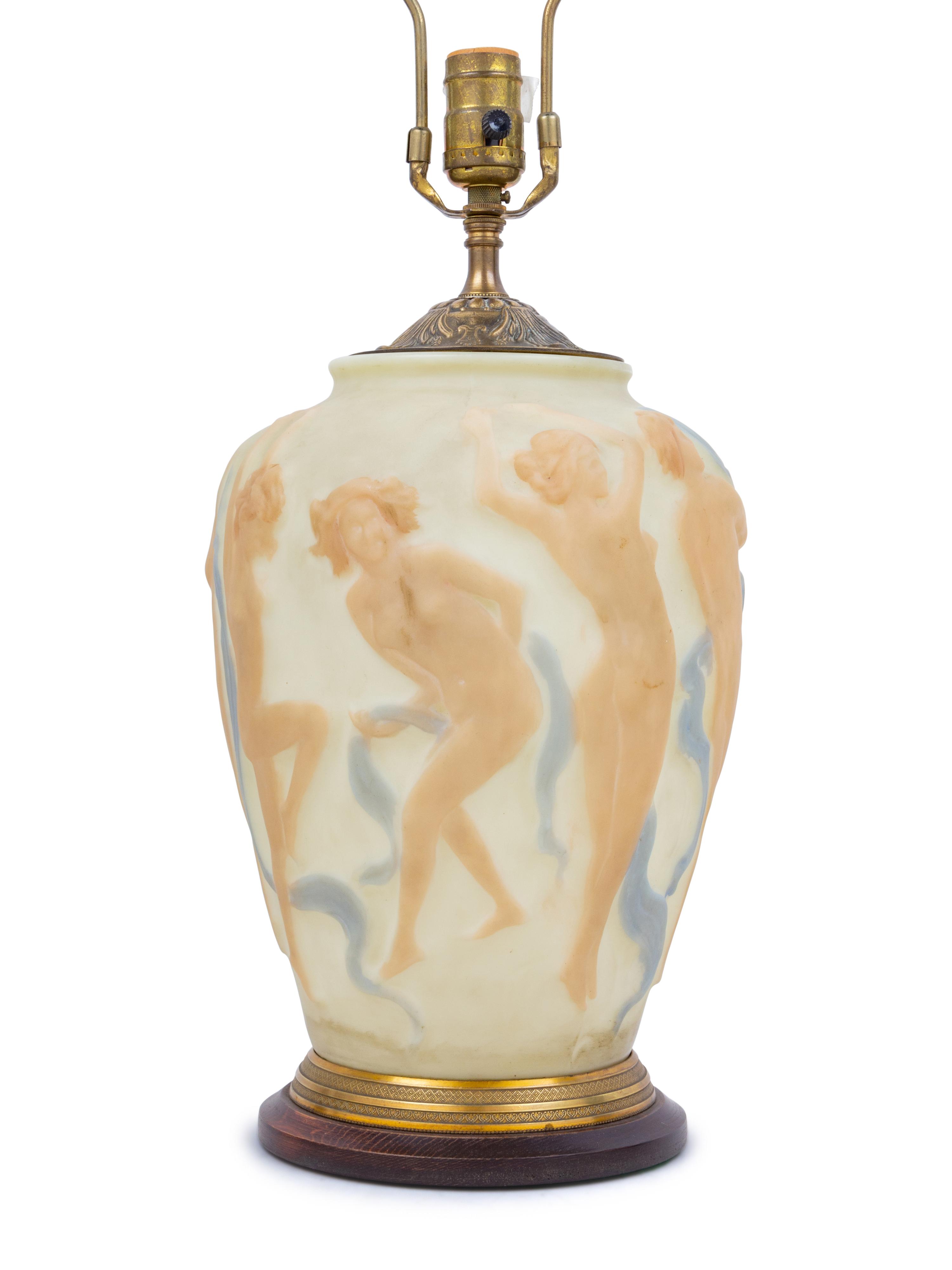 A Consolidated Glass Figural Lamp