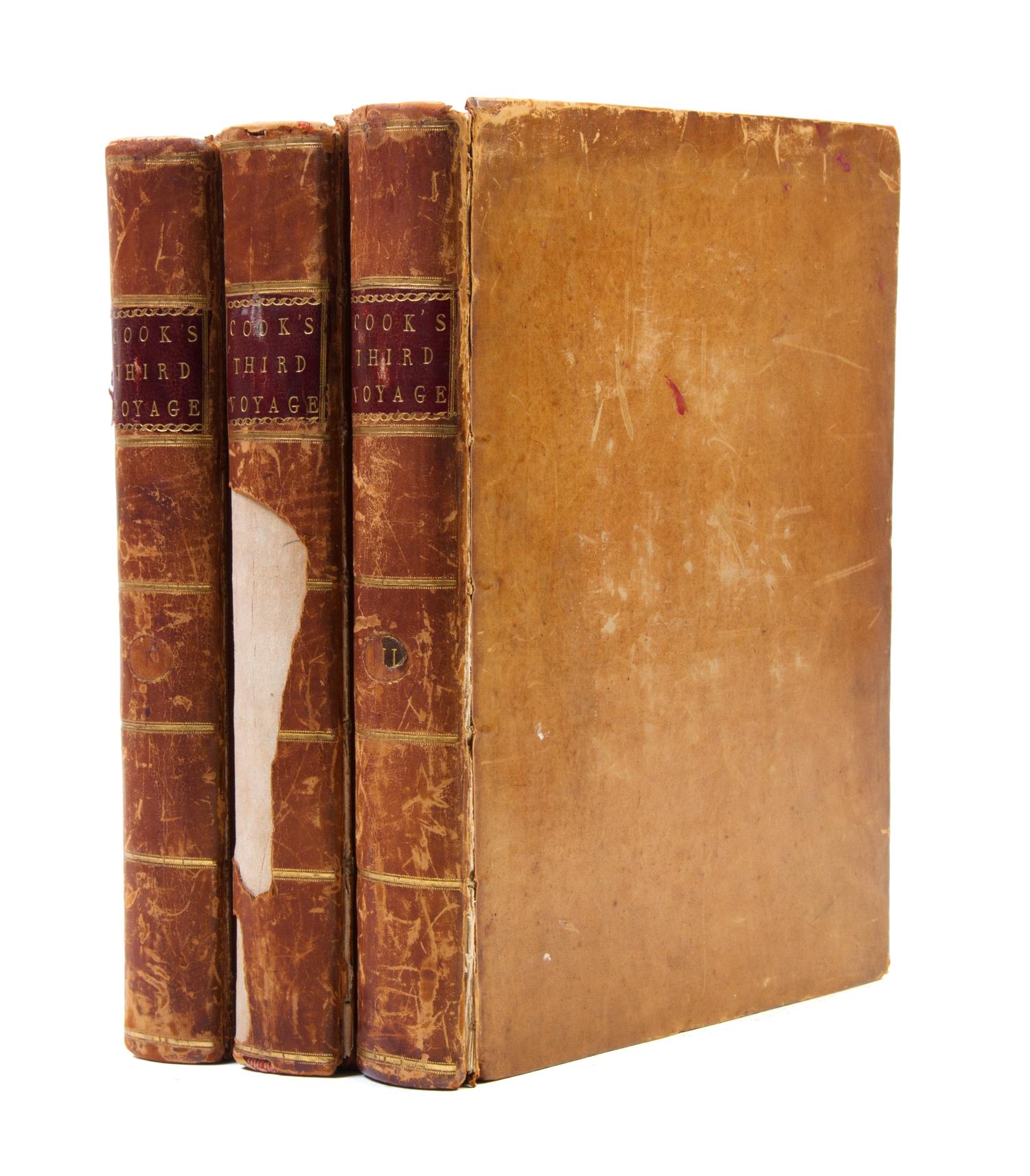 COOK, CAPTAIN JAMES AND JAMES KING. A Voyage to the Pacific Ocean. London, 1785. 3 vols. Second quarto edition.