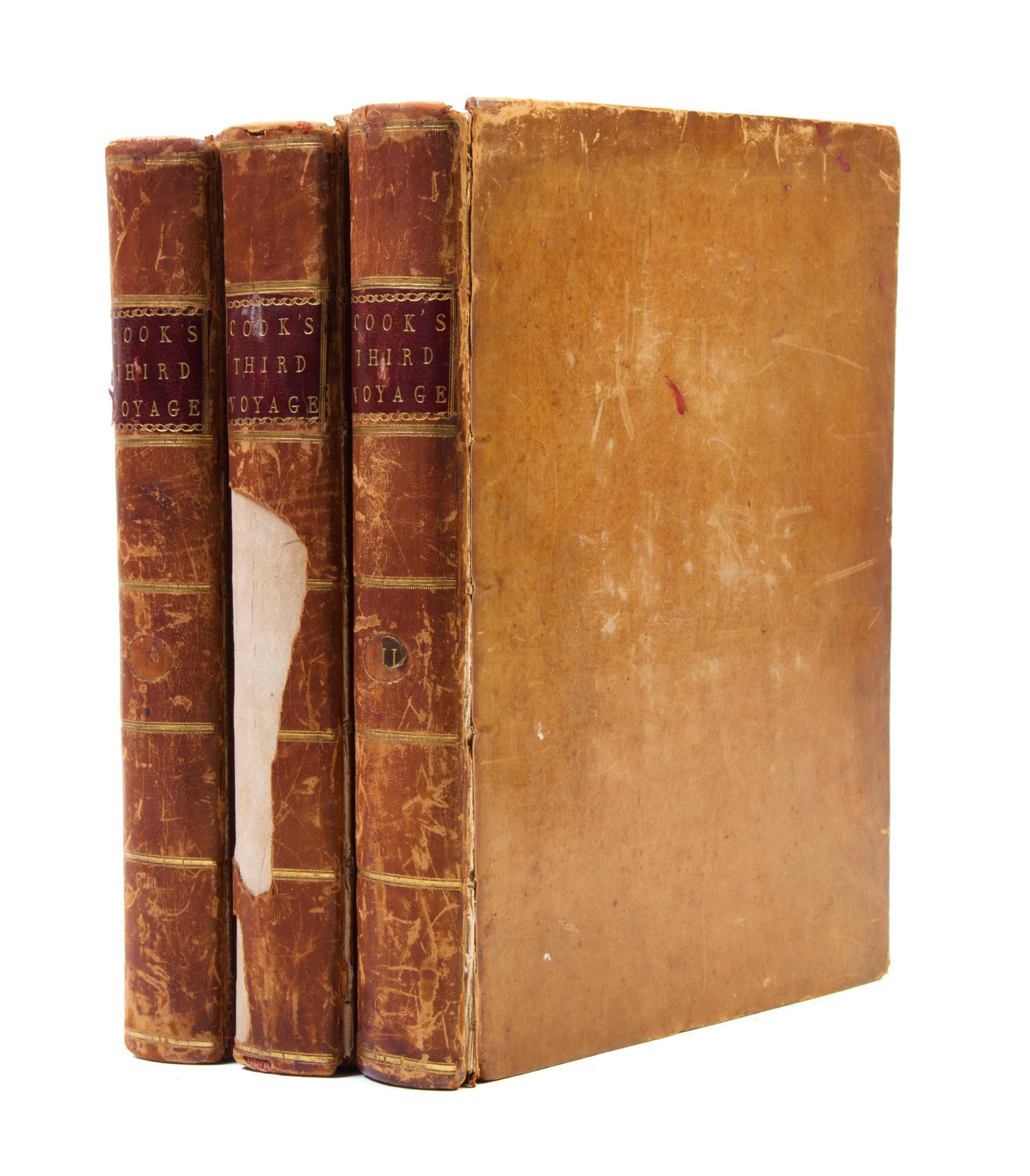 COOK, CAPTAIN JAMES AND JAMES KING. A Voyage to the Pacific Ocean. London, 1785. 3 vols. Second quarto edition.