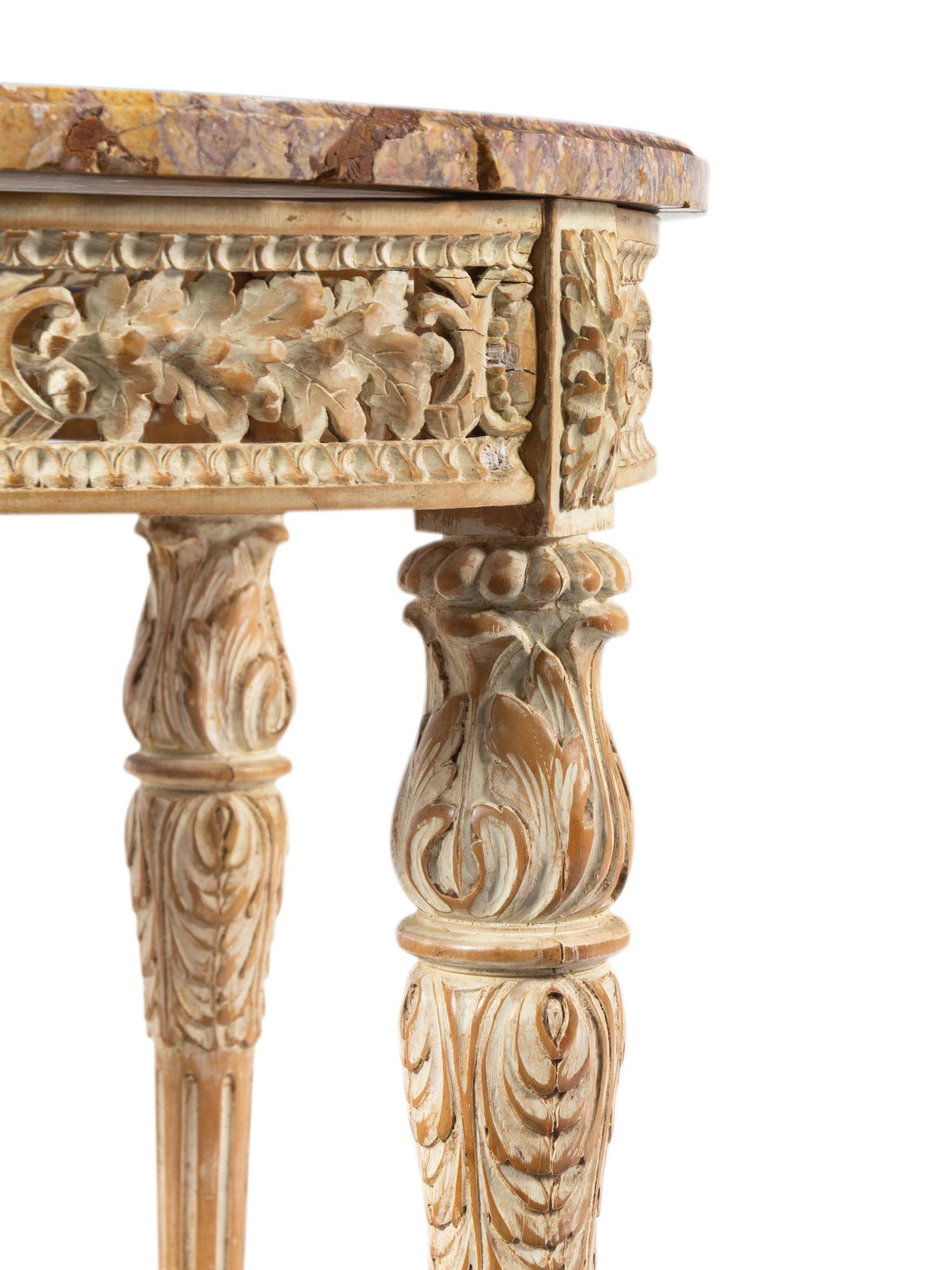 A Louis XVI Style Painted Marble-Top Table
