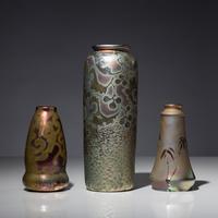 Group of 3 Luster-glazed vases