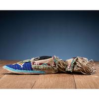 Kiowa Child's Beaded Hide Moccasins