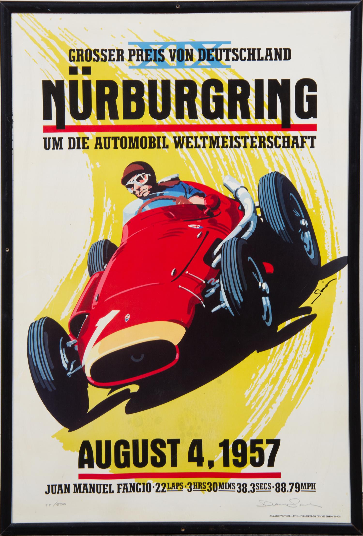 A Collection of Racing Posters Largest 36 x 24 1/8 inches (framed).