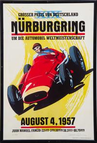 A Collection of Racing Posters Largest 36 x 24 1/8 inches (framed).