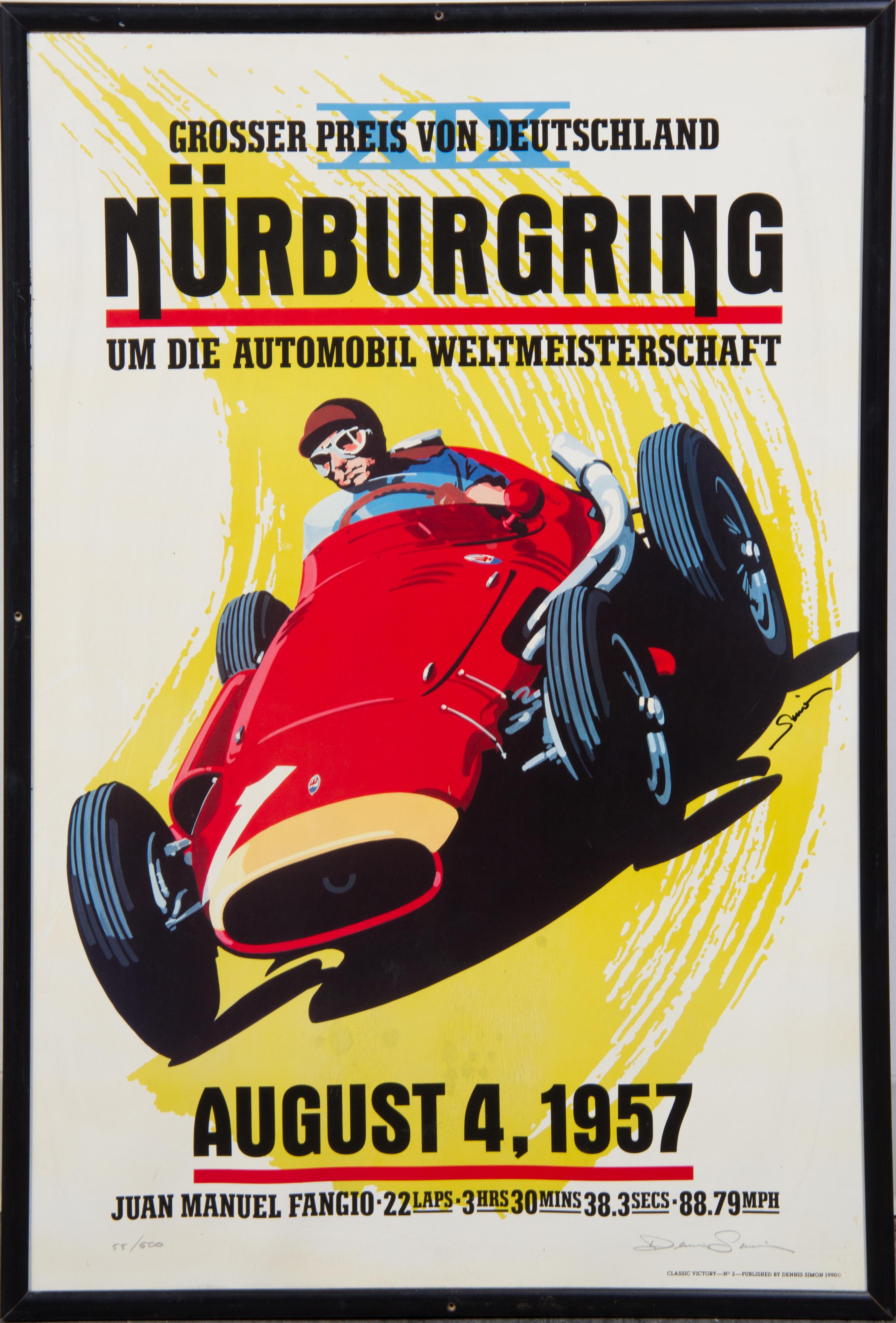 A Collection of Racing Posters Largest 36 x 24 1/8 inches (framed).
