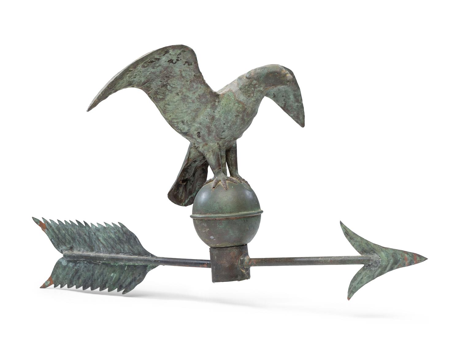 A Molded and Patinated Copper Eagle Weathervane