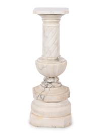 A Pair of Continental Carved Marble Pedestals