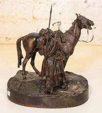 A Russian Bronze Figural Group. Width 8 inches. — Likely early 20th century