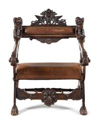 A Venetian Carved Walnut Armchair