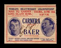 A Primo Carnera Signed Autograph Promotional Envelope From Max Baer Bout and Original Photographs,