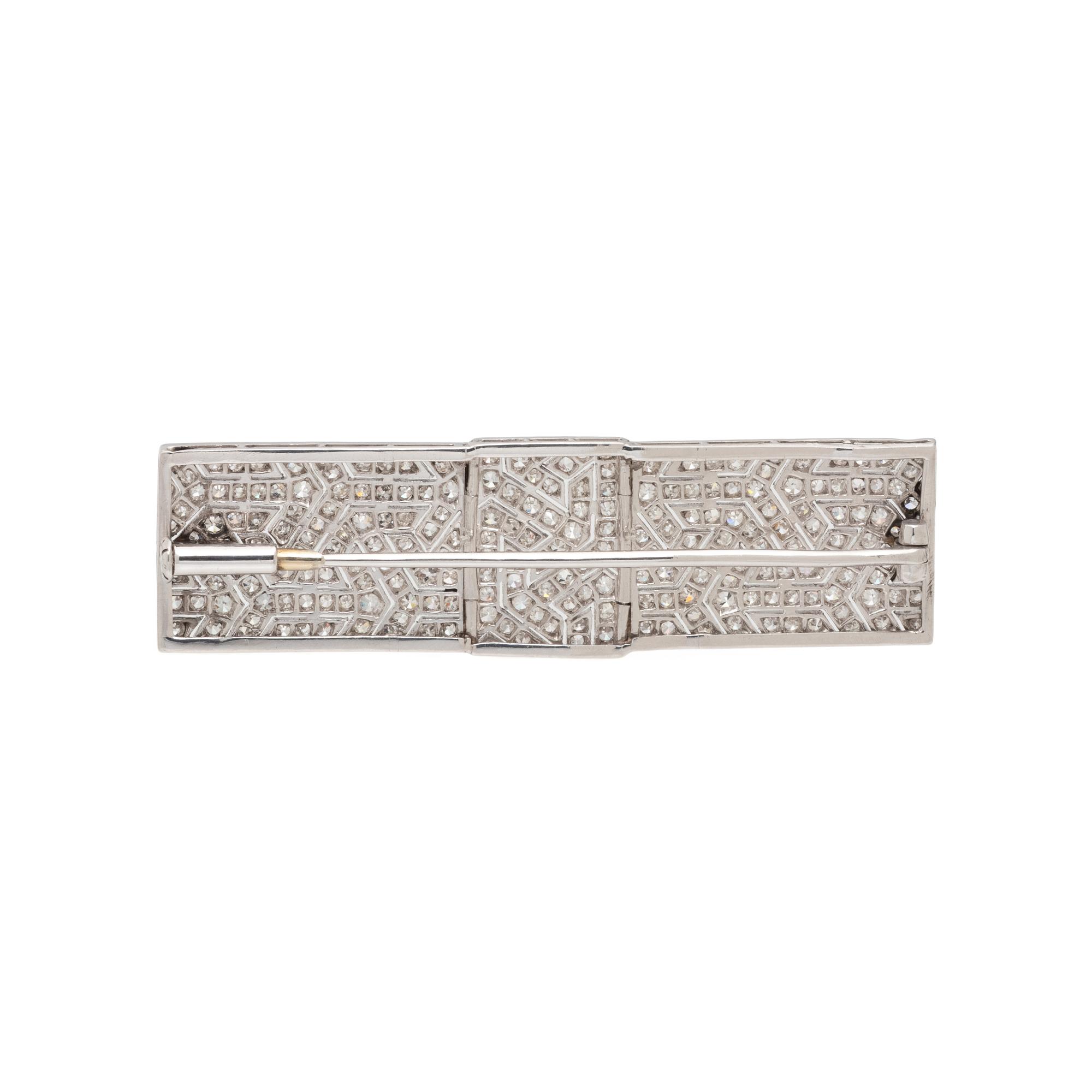 ART DECO, DIAMOND BOW BROOCH