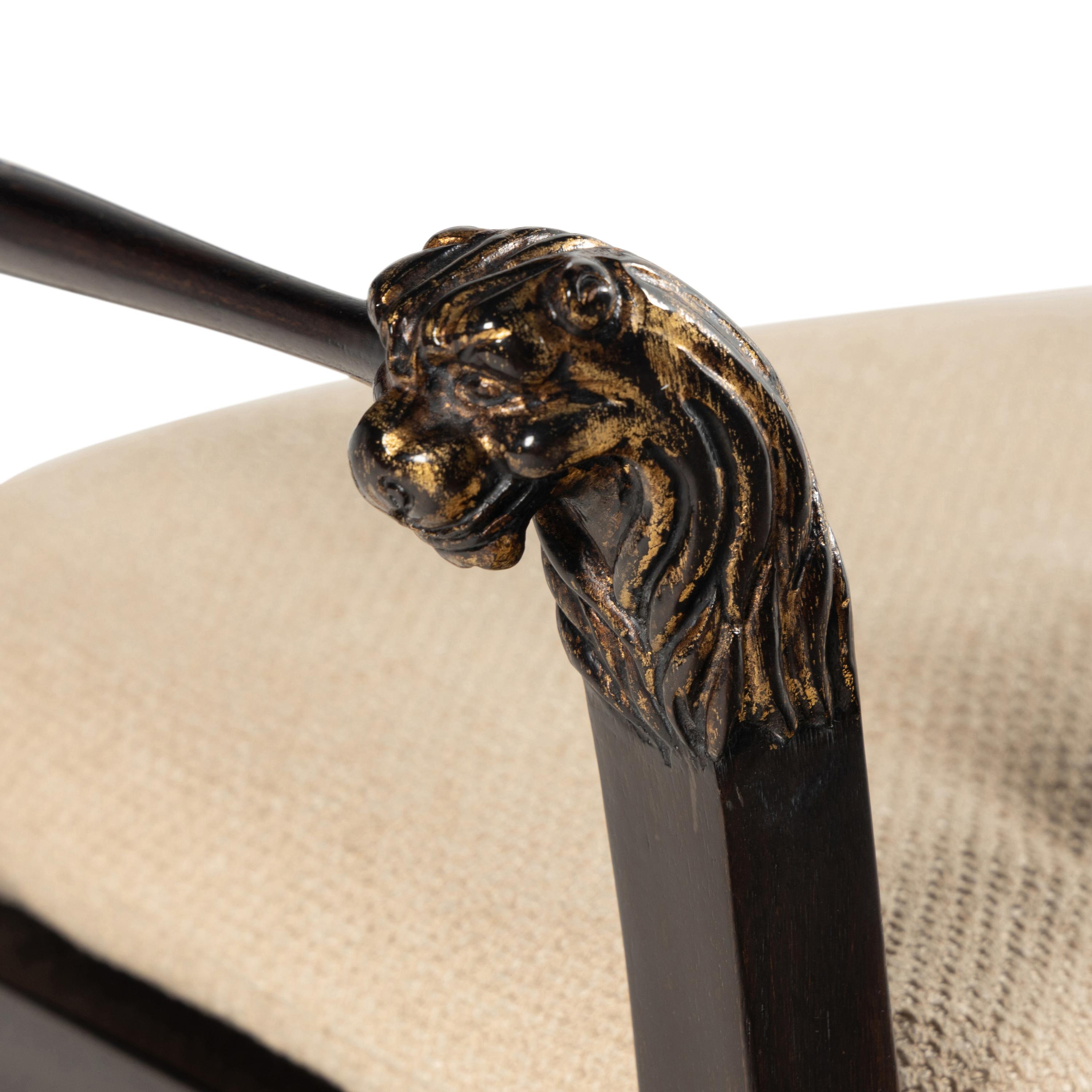 A Contemporary Mahogany Curule Armchair