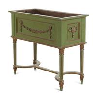 A Continental Polychrome Decorated Planter Box on Stand