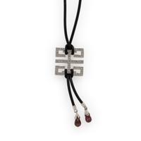 White Gold, Diamond, and Pink Tourmaline Pendant Necklace