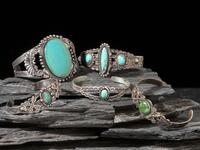 Navajo Fred Harvey Era Silver and Turquoise Cuff Bracelets