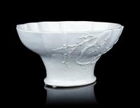 A Large and Unusual Blanc-de-Chine Porcelain Offering Bowl