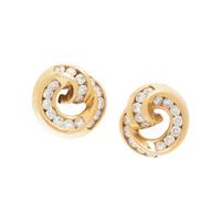 YELLOW GOLD AND DIAMOND EARCLIPS