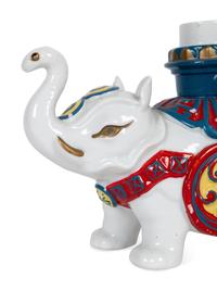 A Pair of Porcelain Elephant-Form Candlesticks