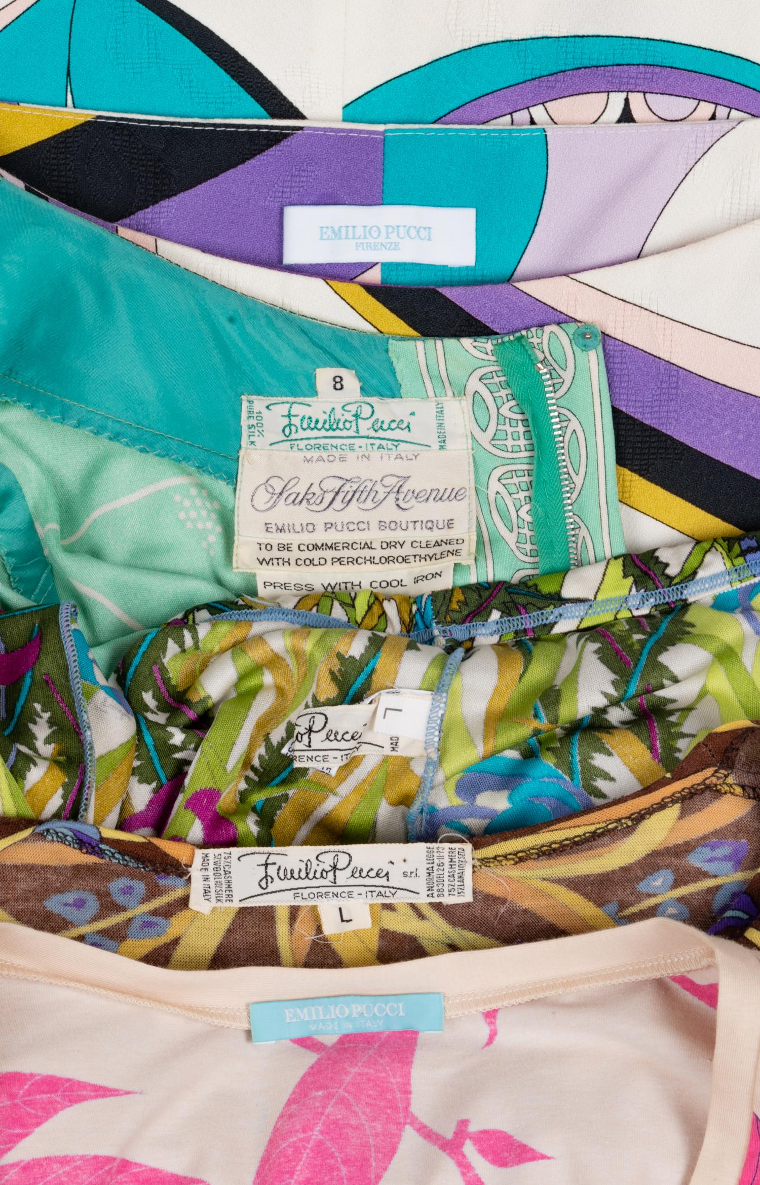 Five Pucci Items: Two Tops, Two Dresses, One Pant, 1970-2000s