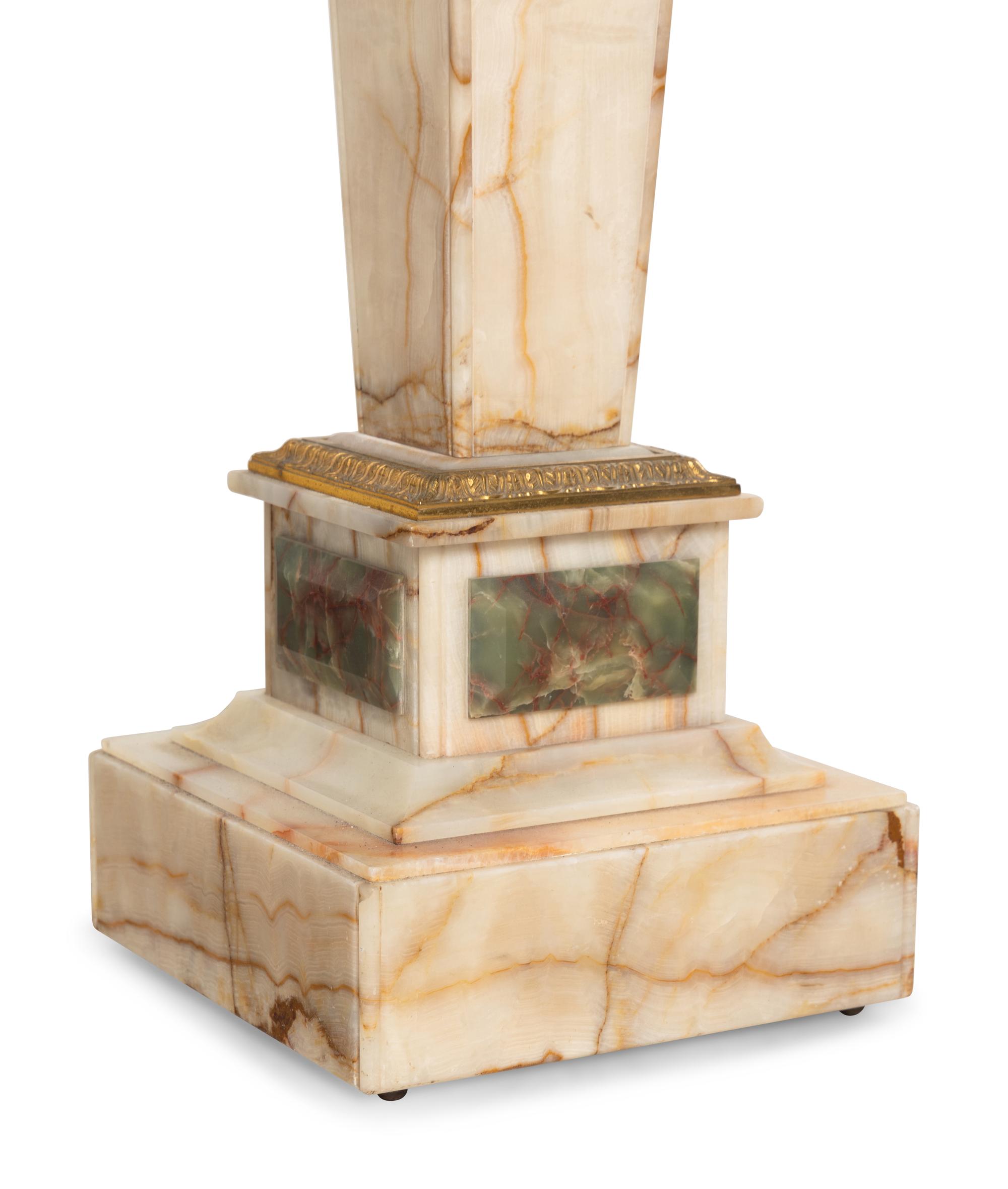 A Gilt Bronze Mounted Onyx Pedestal