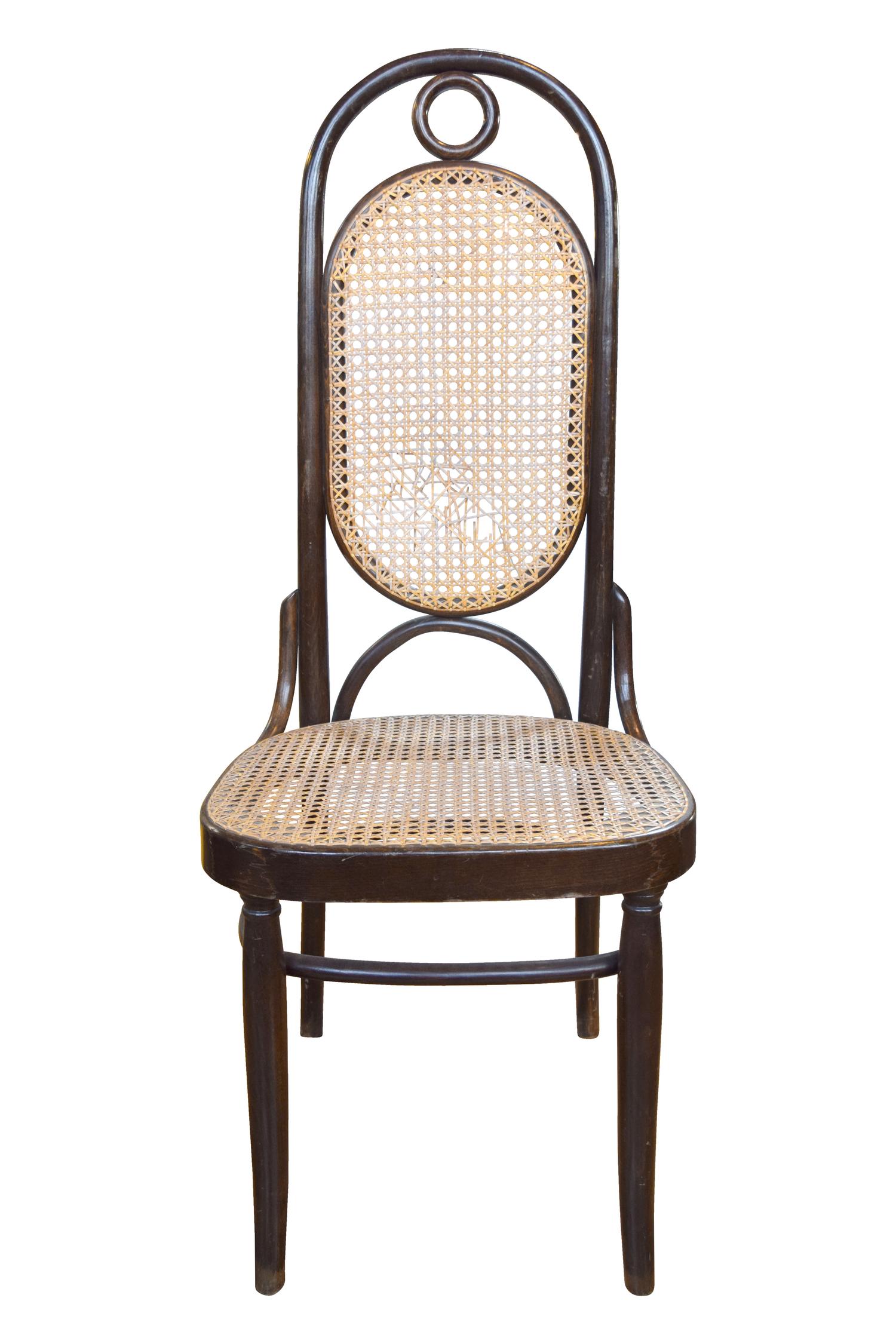 A Set of Six Bentwood and Cane Chairs 17" W x 16.5" D x 44.5" H, seat height 18" — Austria, Circa 1900
