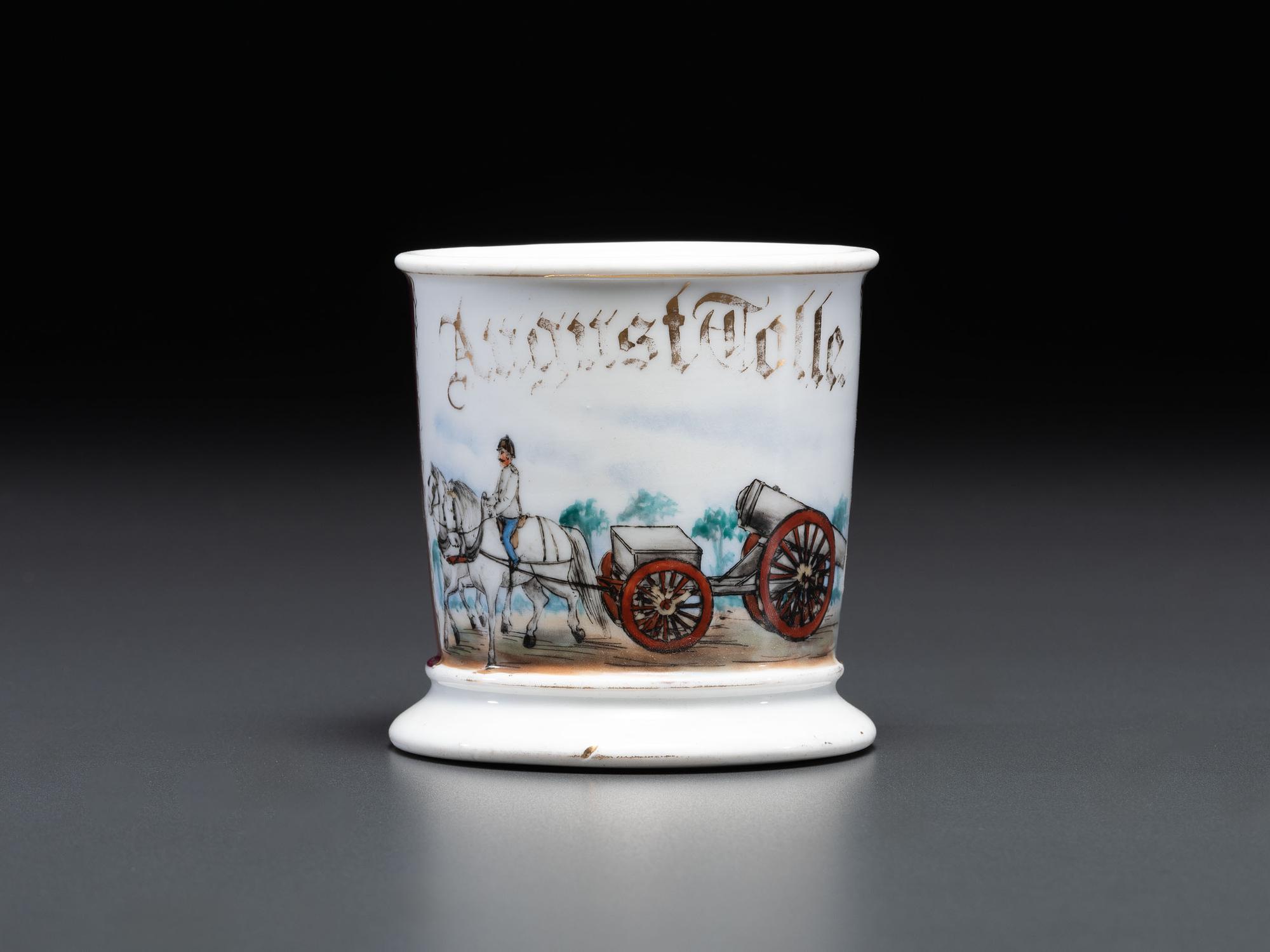 An Army Cannoneer's Porcelain Shaving Mug