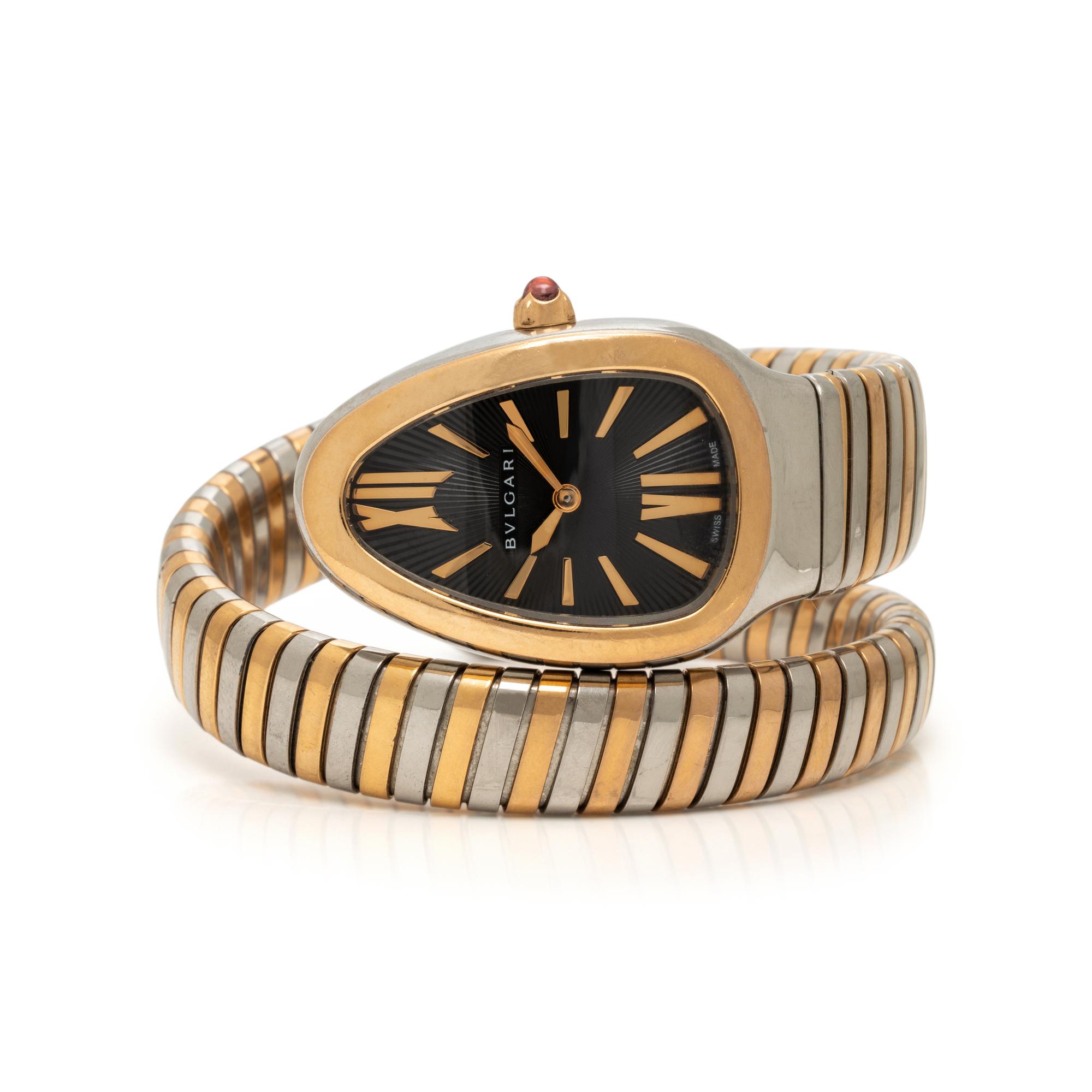 Bulgari, Ref. SP35SPG, Steel and 18K Rose Gold 'Serpenti Tubogas' Watch