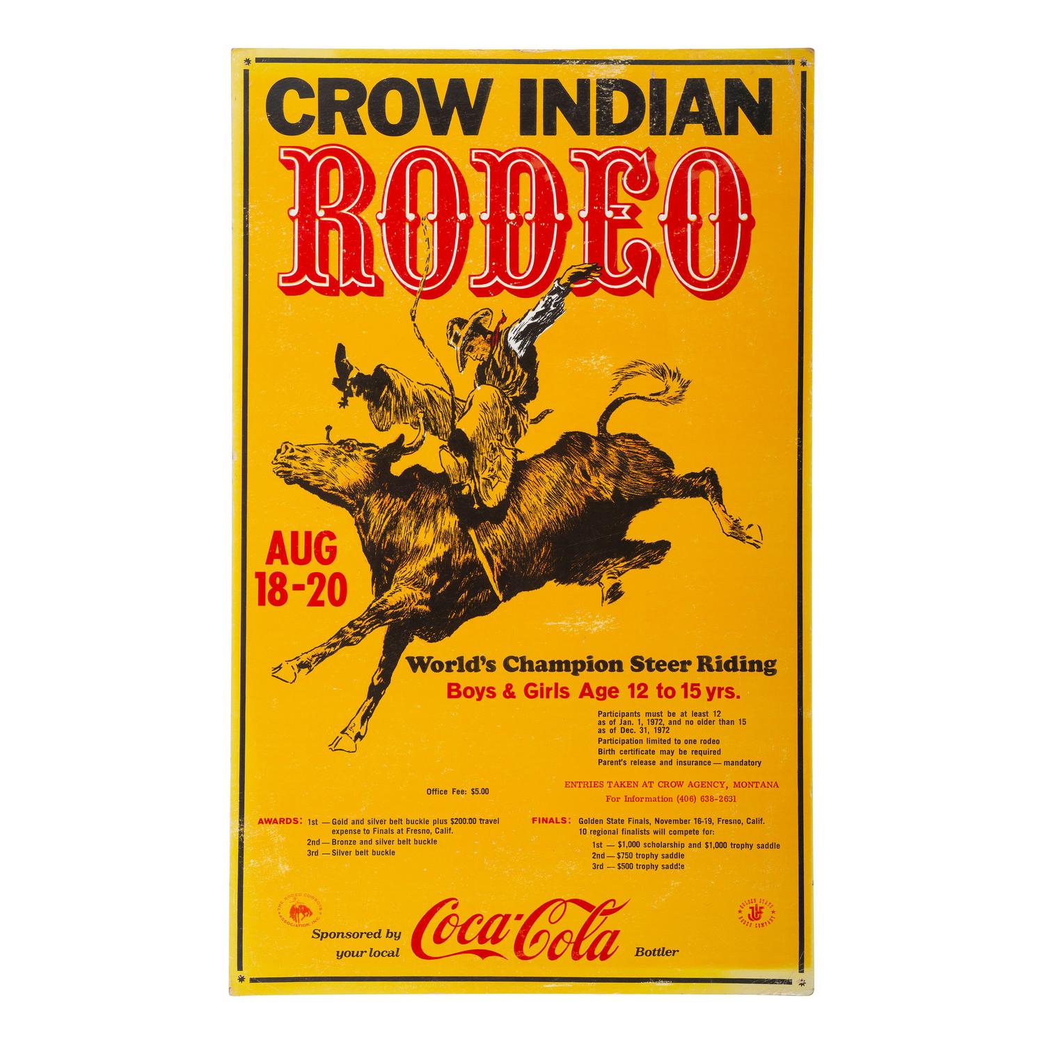 [Native Americana] Poster Advertising the 1972 Crow Indian Rodeo in Montana