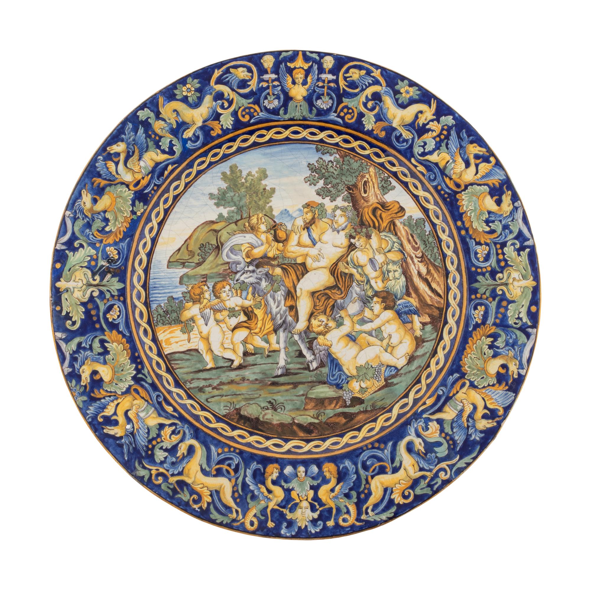 A Large Majolica Earthenware Charger