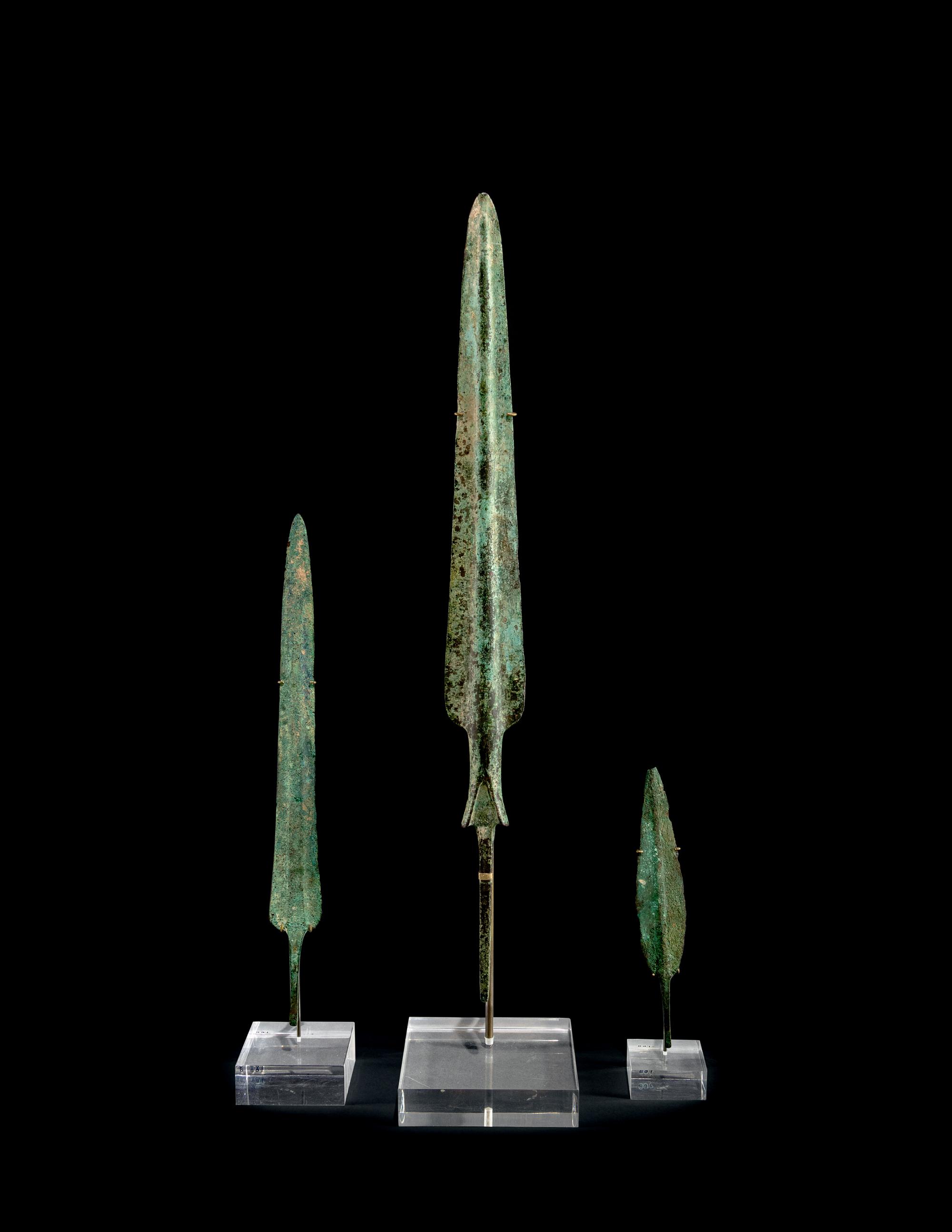 Three Luristan Bronze Spear Heads