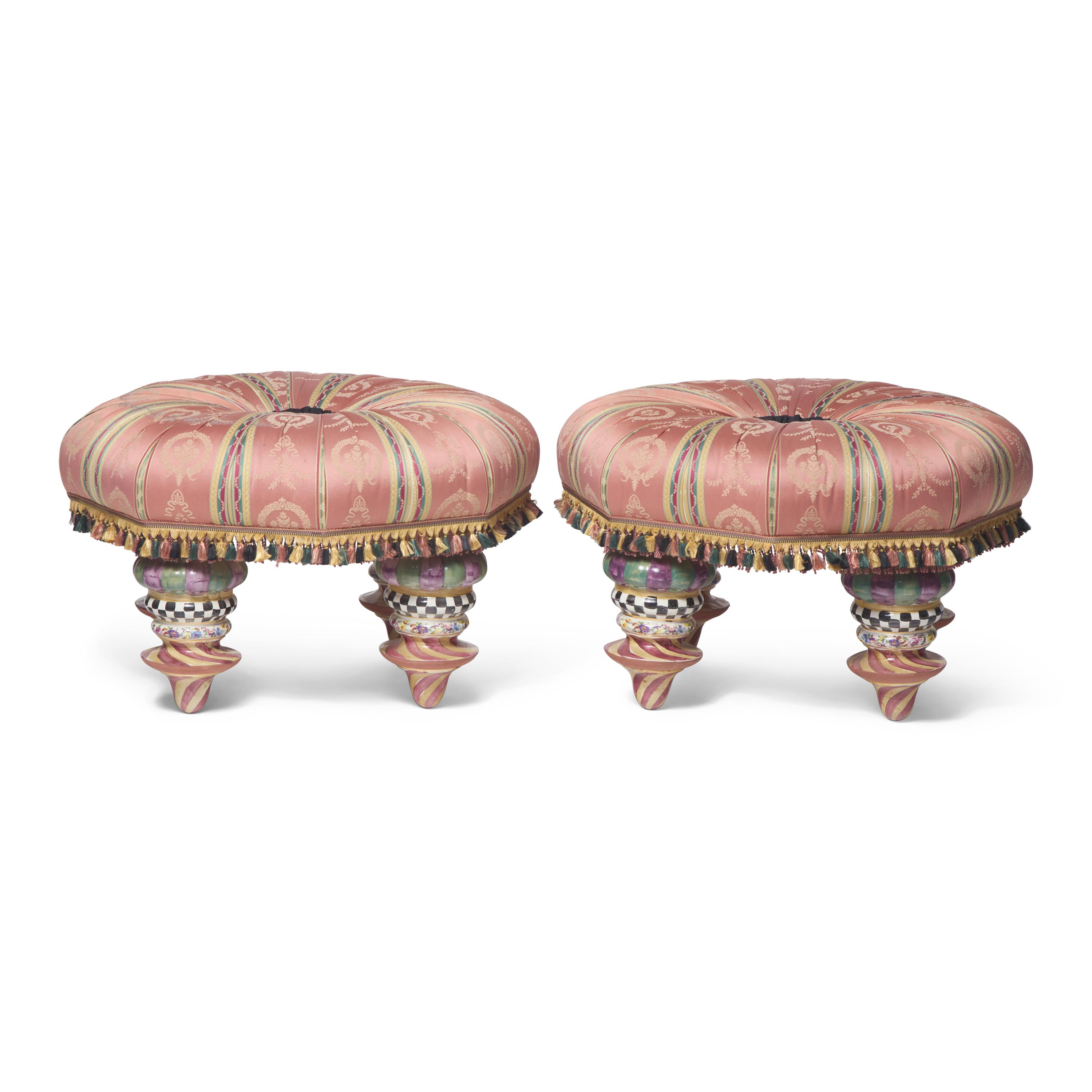 MacKenzie Childs (American, founded 1983) — Pair of stools, 1983