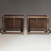 A Pair of Chinese Huanghuali Armchairs and Footrests, Meiguiyi, Early Qing Dynasty — 清早期 黃花梨玫瑰椅及脚踏一套