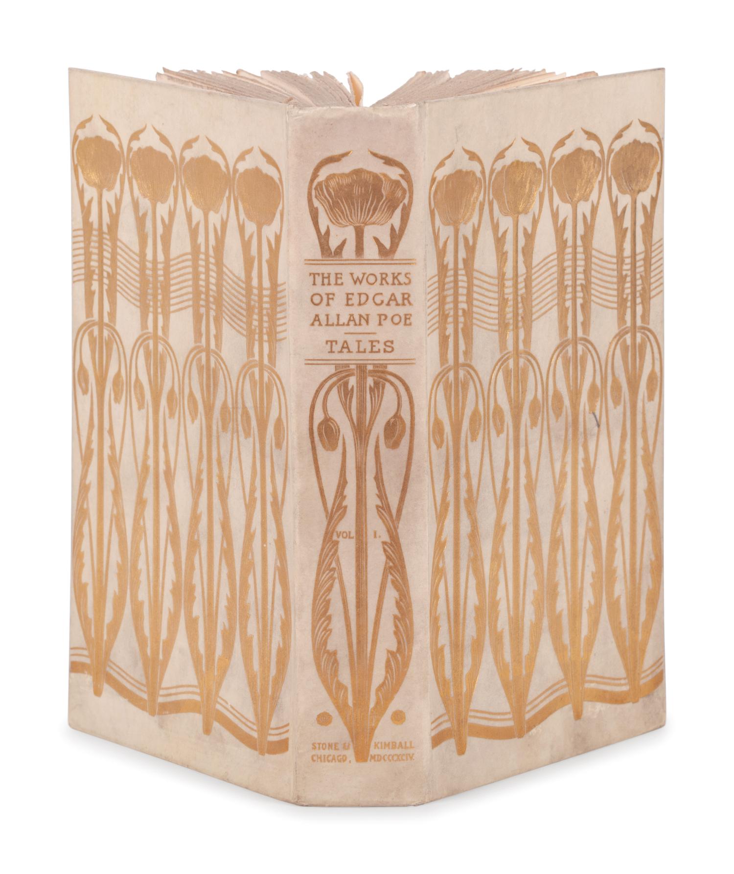 [BINDINGS]. POE, Edgar Allan (1809-1849). Works . Edmund Clarence Stedman and George Edward Woodberry, editors. Chicago: Stone & Kimball, 1894-1895.