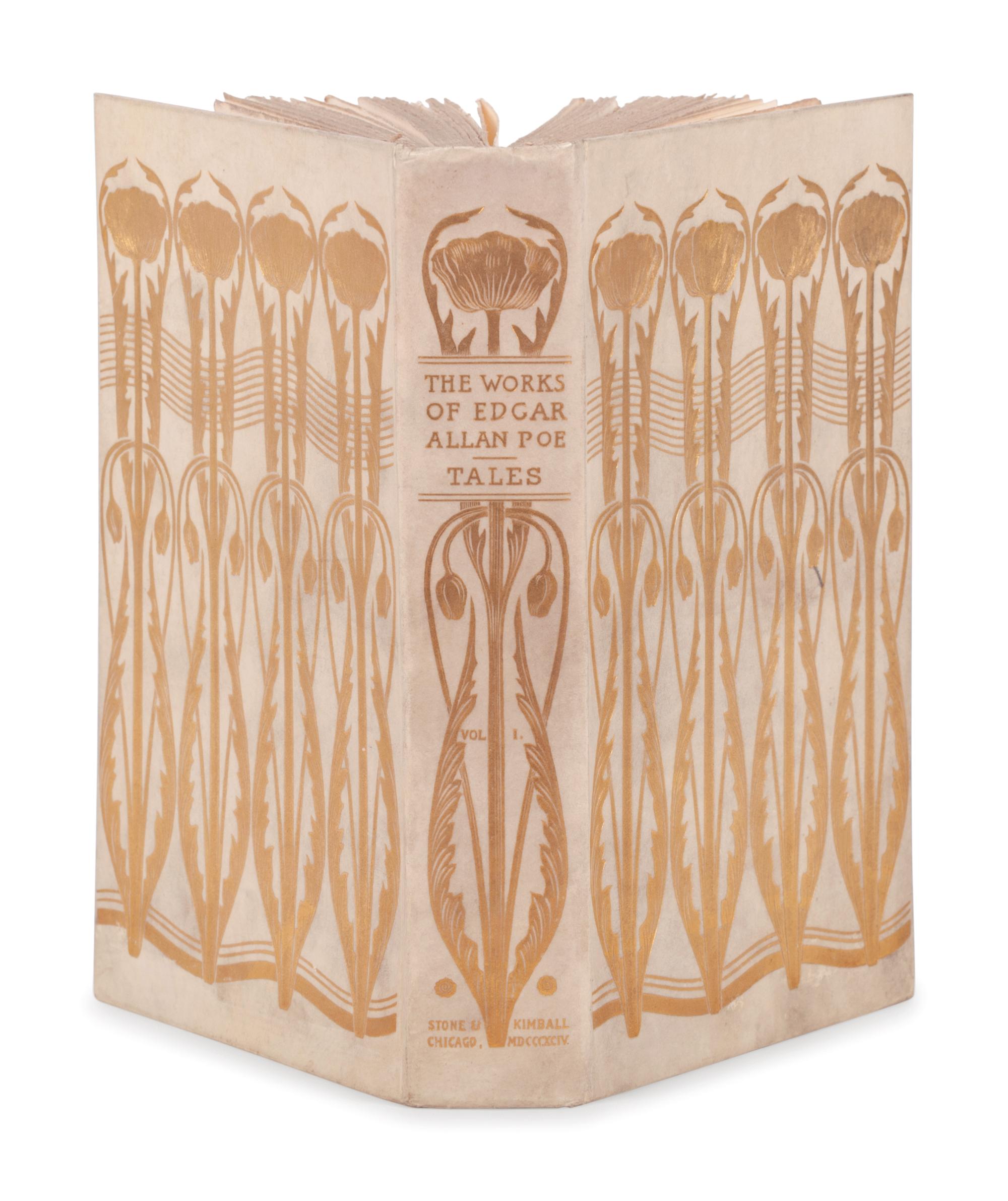 [BINDINGS]. POE, Edgar Allan (1809-1849). Works . Edmund Clarence Stedman and George Edward Woodberry, editors. Chicago: Stone & Kimball, 1894-1895.
