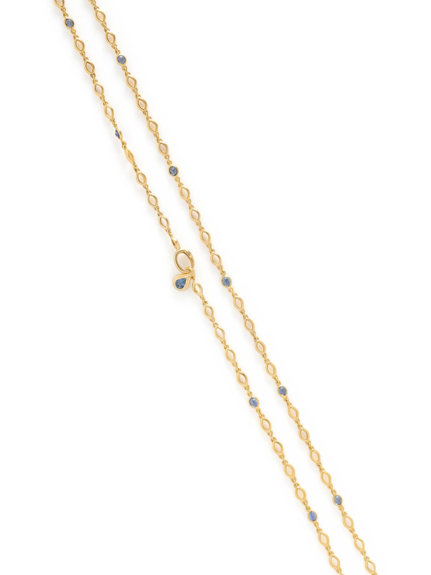 YELLOW GOLD AND SAPPHIRE NECKLACE